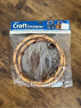 Darice Craft Designer Wood Tone Plastic Purse Handles 2 pc Sealed Vintage 2003